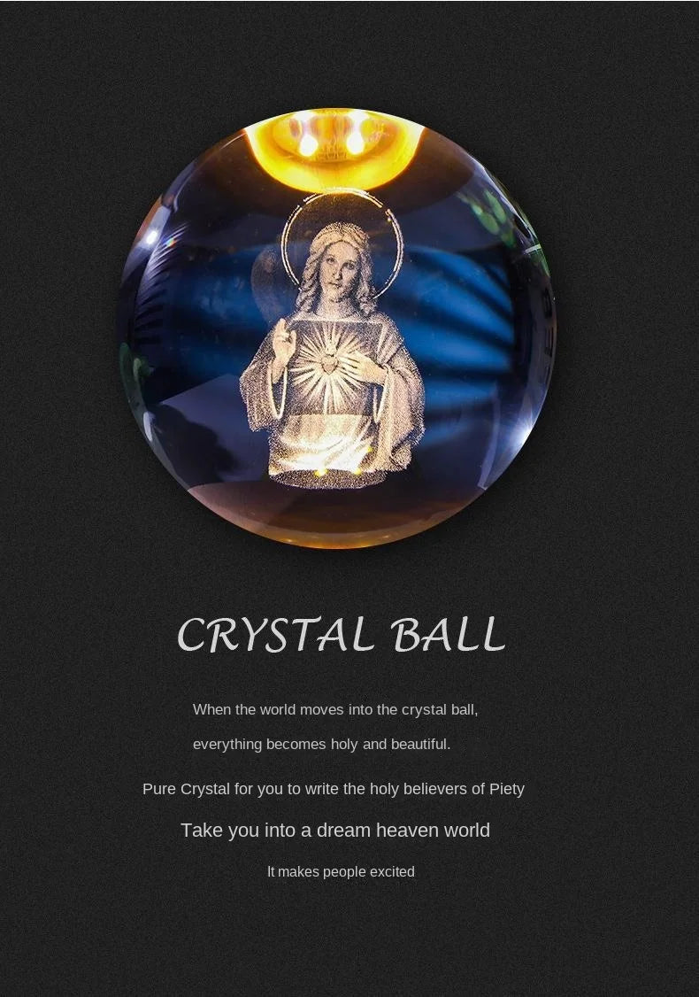 Holograma de Fé - Bola de Cristal Iluminada