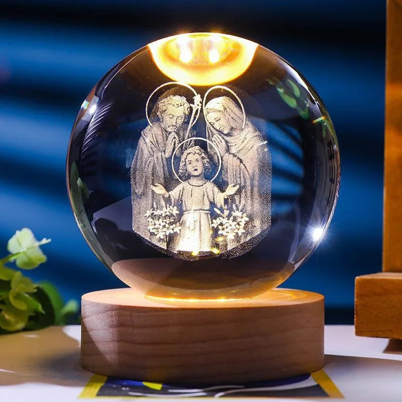 Holograma de Fé - Bola de Cristal Iluminada