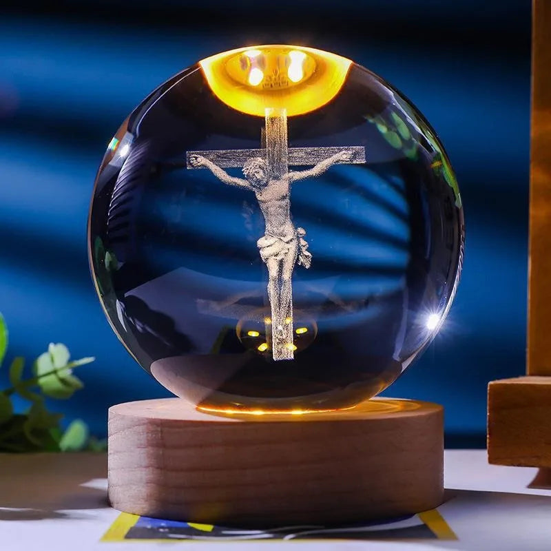 Holograma de Fé - Bola de Cristal Iluminada